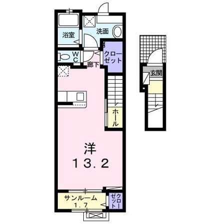 巨海 徒歩5分 2階の物件間取画像